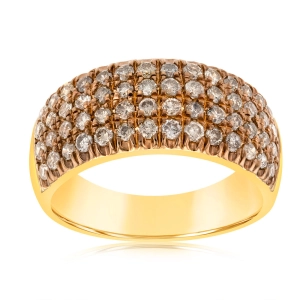 1 Carat Diamond Ring with 58 Brilliant Cut Diamond in Silver Gold Plated