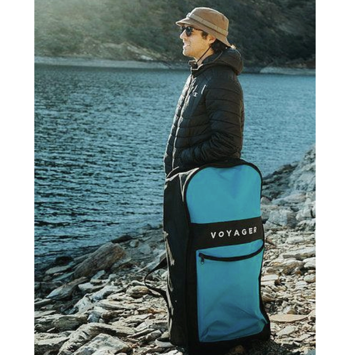 10'10" Woodgrain Voyager Inflatable SUP Package