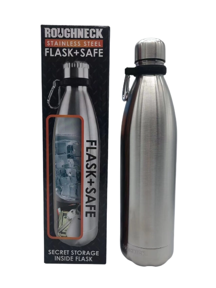 18 oz Stainless-Steel Flask and Safe - 6 Pieces Per Retail Ready Display 22931