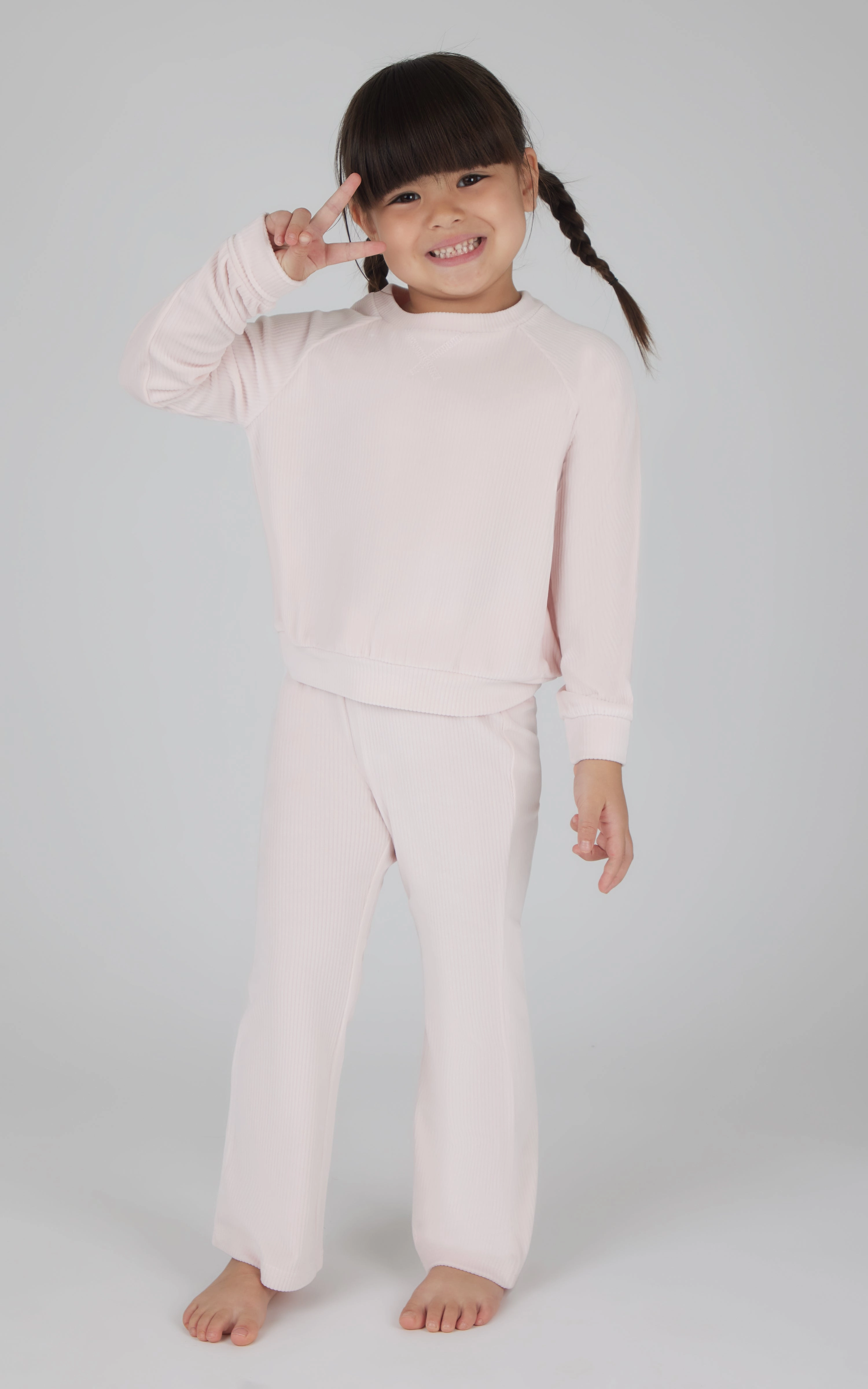 4-6X 2 PC Ribbed Velour Top and Flare Leg Pant