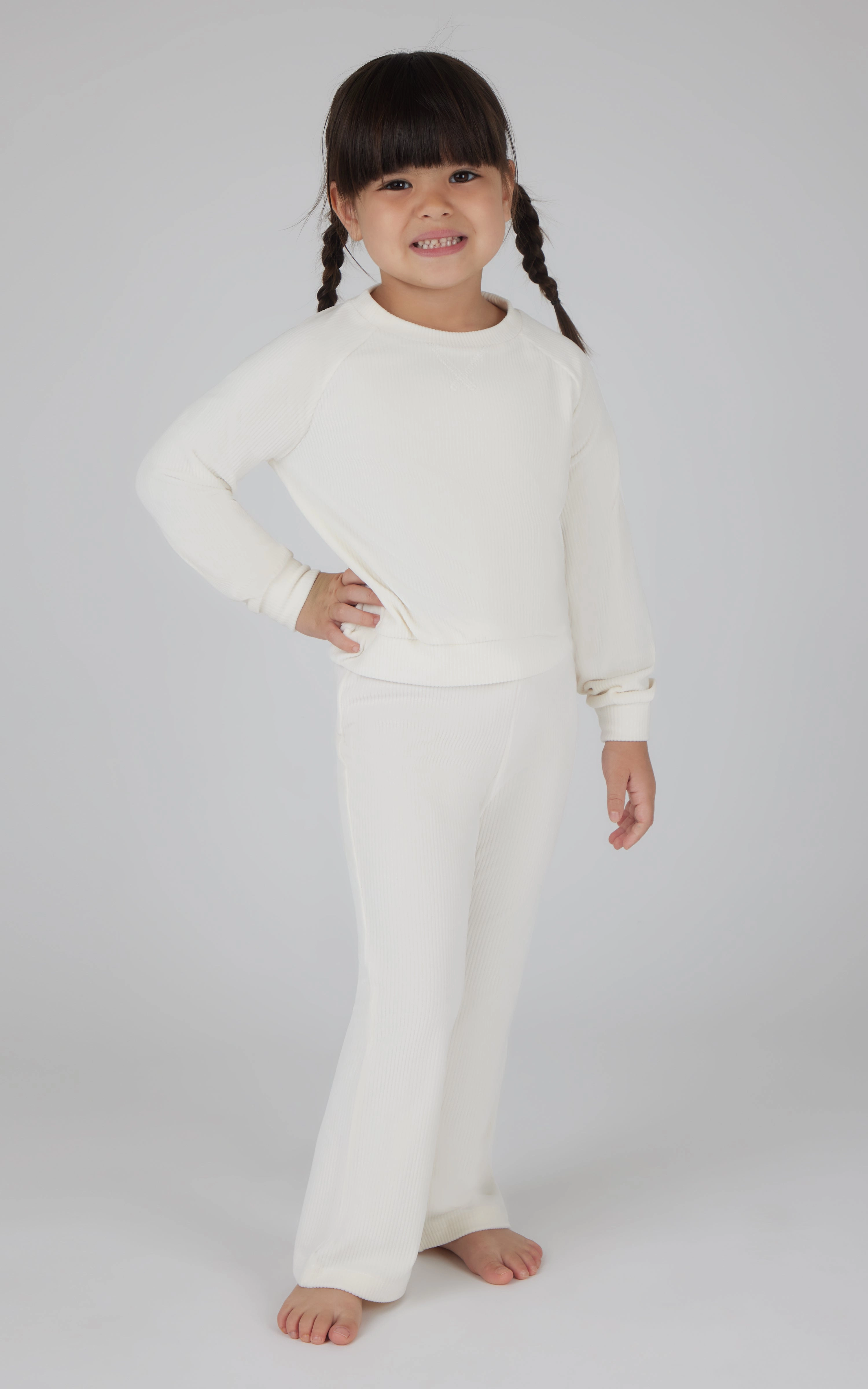 4-6X 2 PC Ribbed Velour Top and Flare Leg Pant