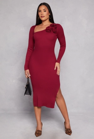 Almost Famous 3D Rose Sweater Dress