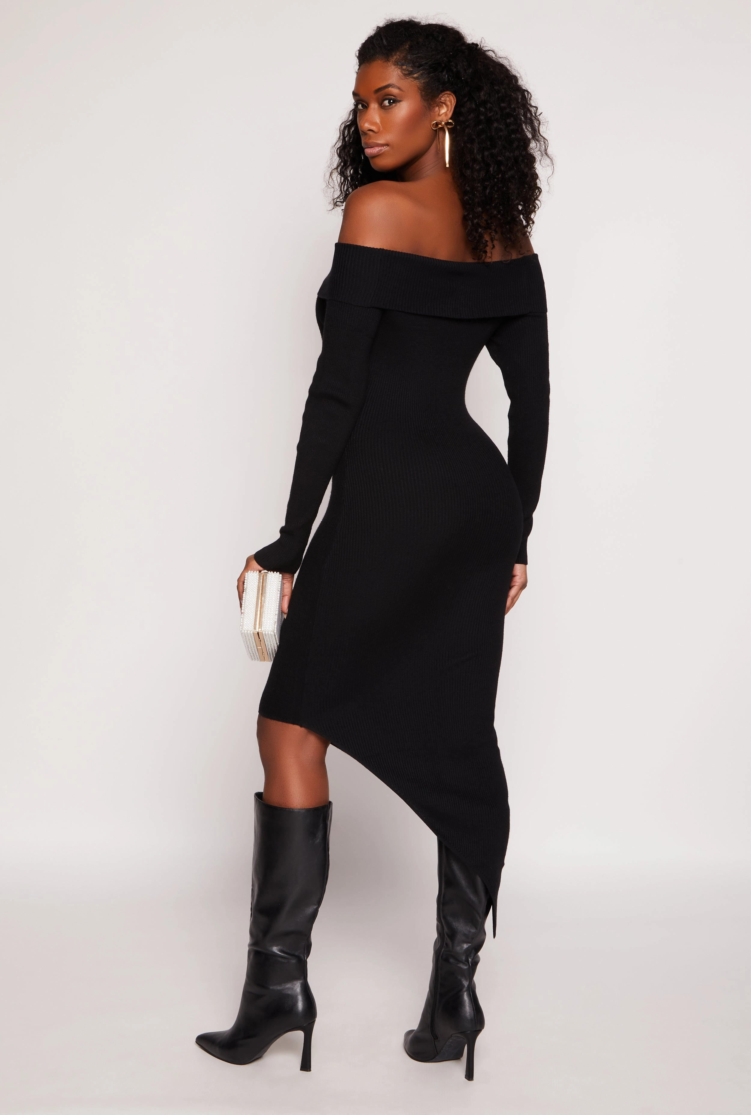 Asymmetrical Off The Shoulder Dress