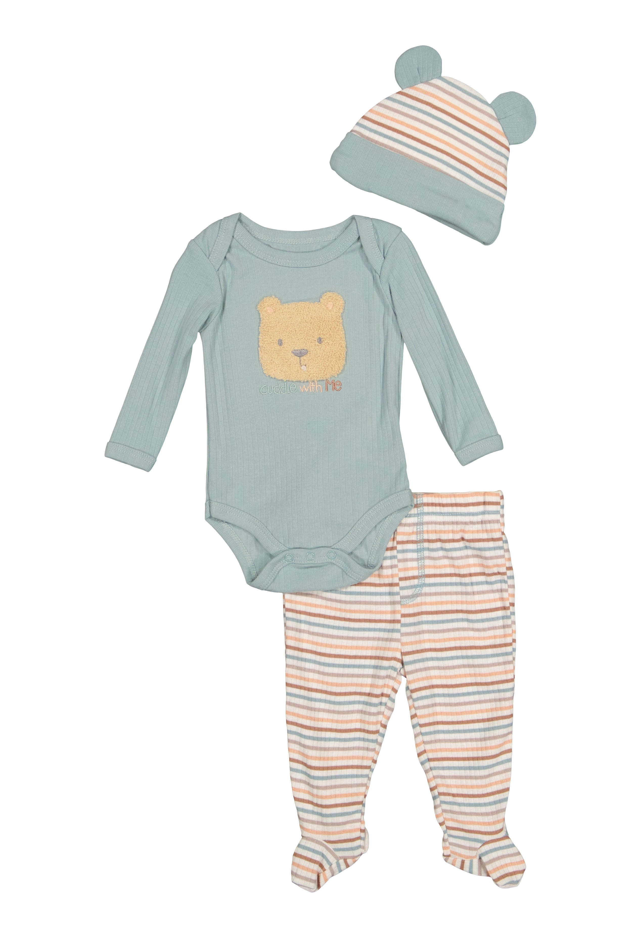 Baby Boys 0-9M Cuddle With Me Graphic Bodysuit and Footed Pants with Hat