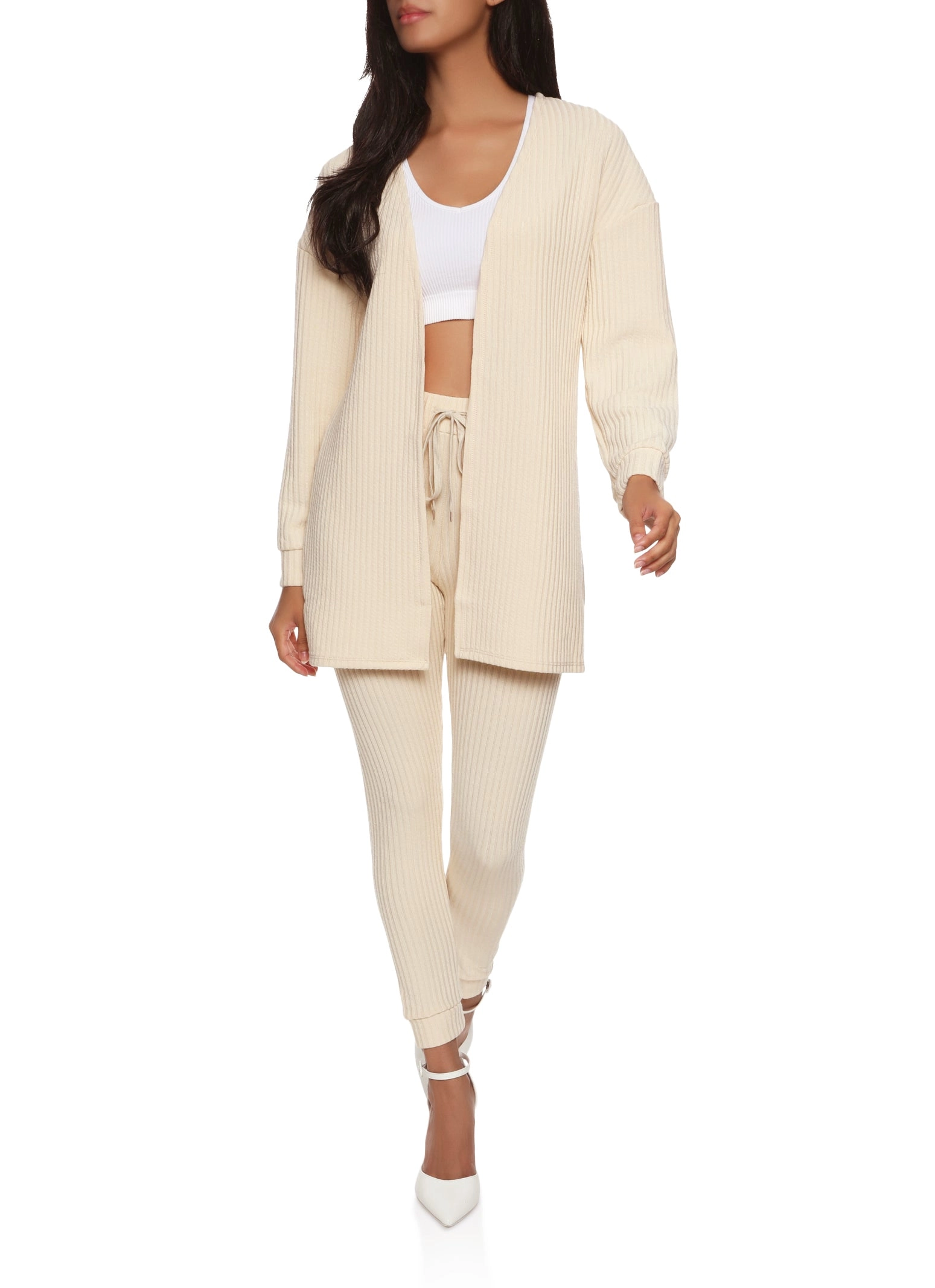 Basic Ribbed Knit Cardigan