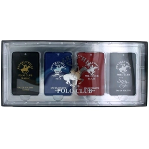 Beverly Hills Polo Club Men's Mini Set - Pocket Collection 0.68 oz EDT, 4 Piece