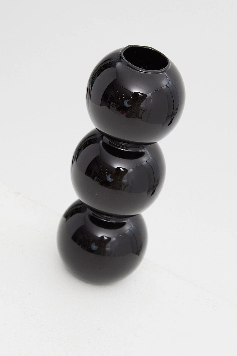 Black Bubble Glass Candle Holder and Vase