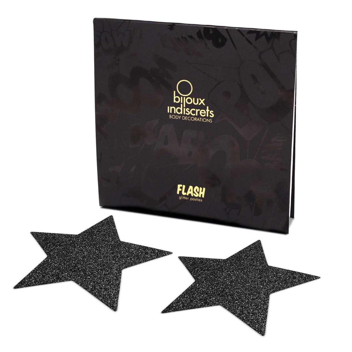Black Stars Glittery Metallic Pasties