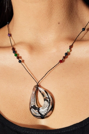 Brown Glass Pendent Necklace
