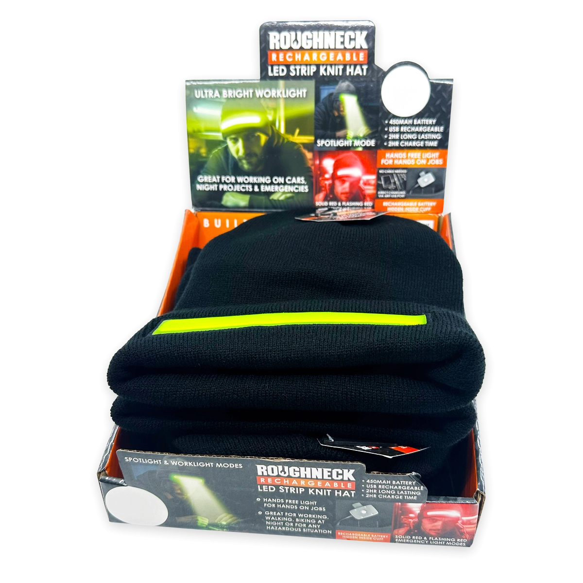 Cuffed Knit Hat Beanie with LED Strip Light - 6 Pieces Per Retail Ready Display 24055