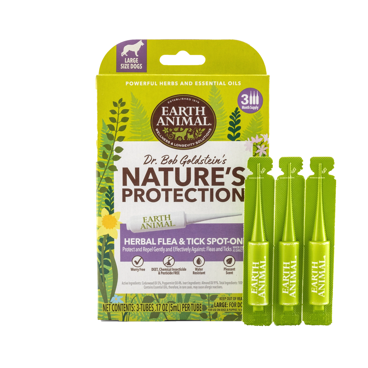 Earth Animal Nature’s Protection™ Flea & Tick Herbal Spot-On For Dogs