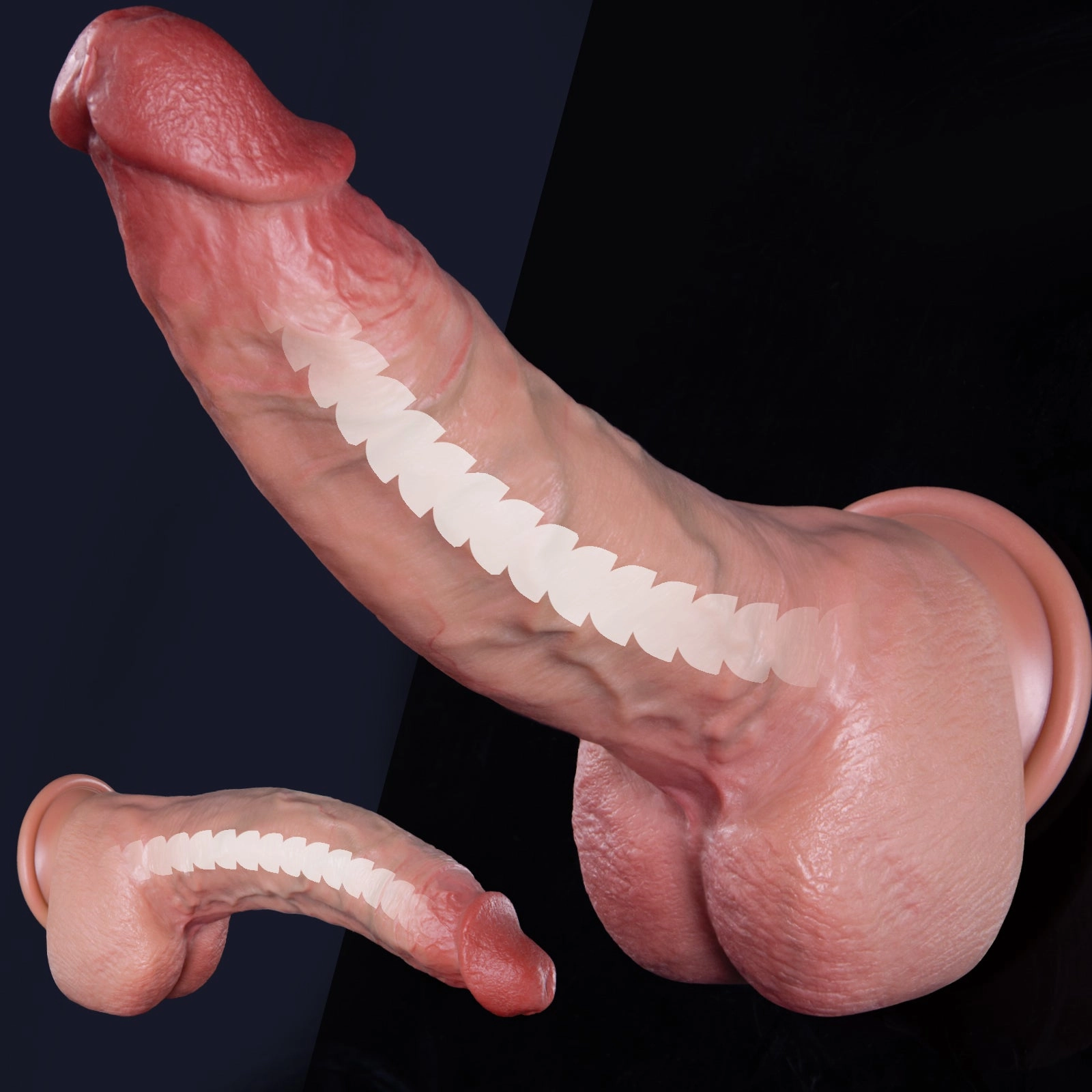 Elephant Trunk Keel & Double Layer Silicone Dildo