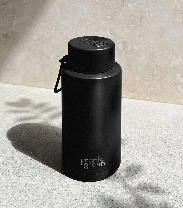 Frank Green 34oz/1000ml Reusable Bottle Straw Midnight Black