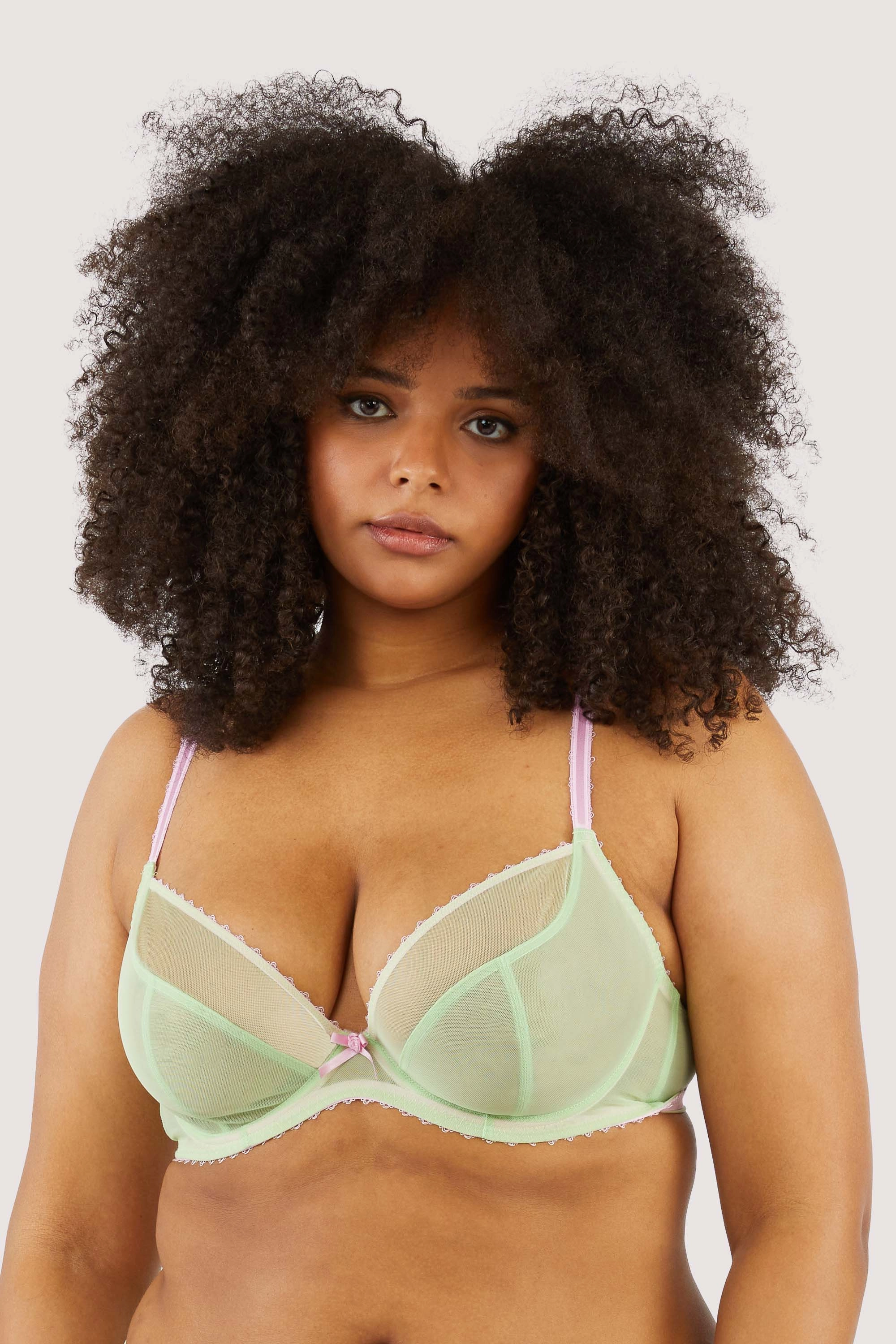 Grace Green Supportive Plunge Mesh Bra