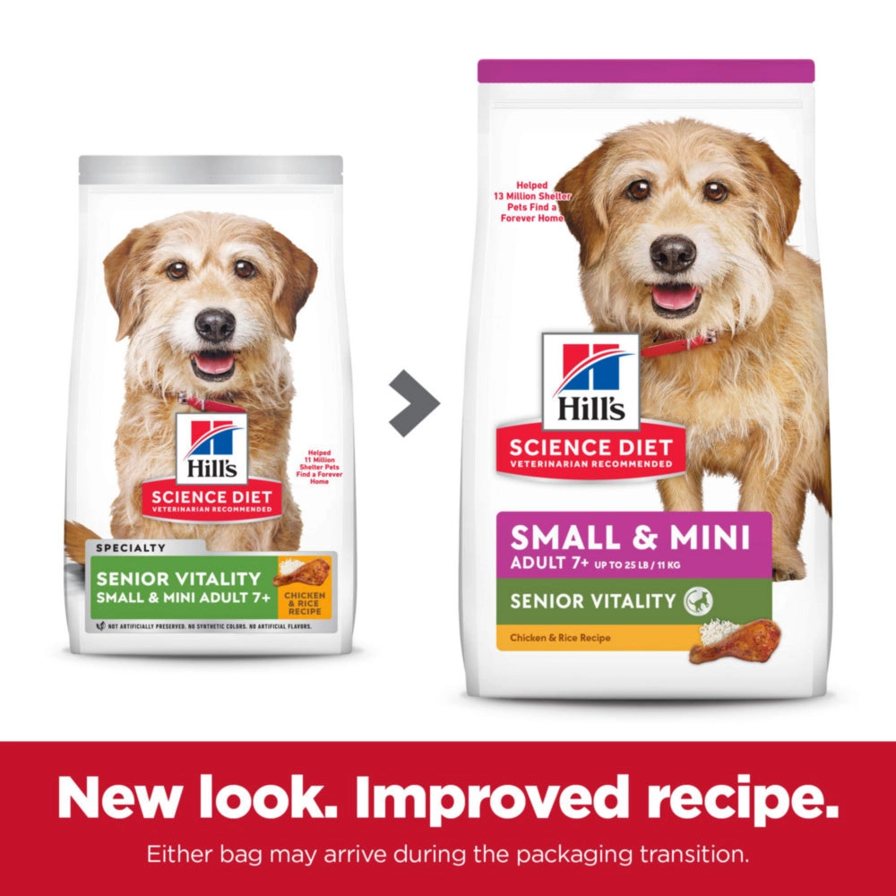 Hill's Science Diet Adult 7  Senior Vitality Small & Mini Chicken & Rice Recipe Dry Dog Food
