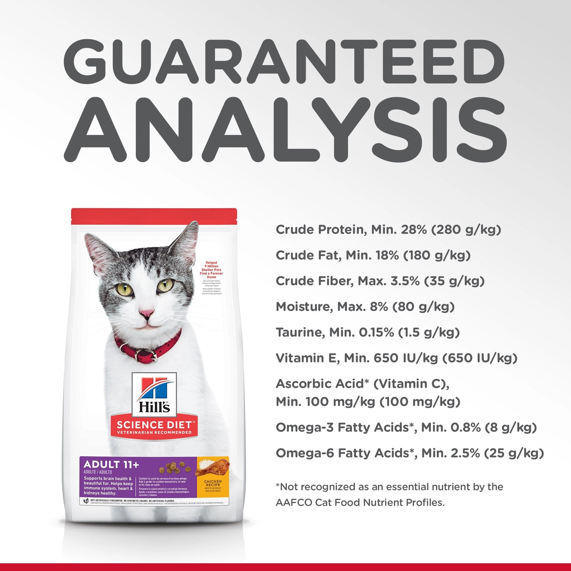 Hill's Science Diet Senior 11  Dry Cat Food, Chicken Recipe