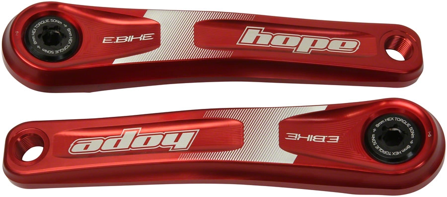 Hope Ebike Crank Arm Set - 165mm ISIS Standard Offset Red