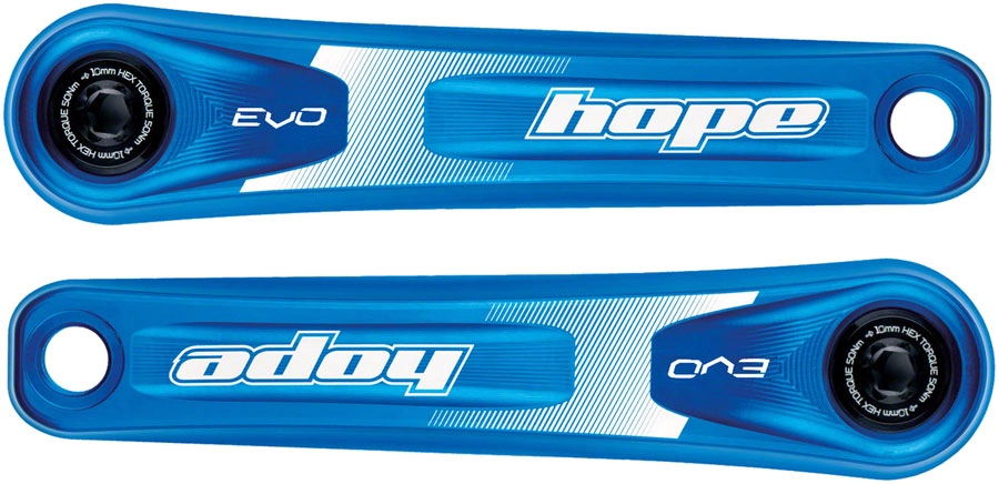 Hope Evo Crankset - 170mm Direct Mount 30mm Spindle For 135/142/141/148mm Rear Spacing Blue