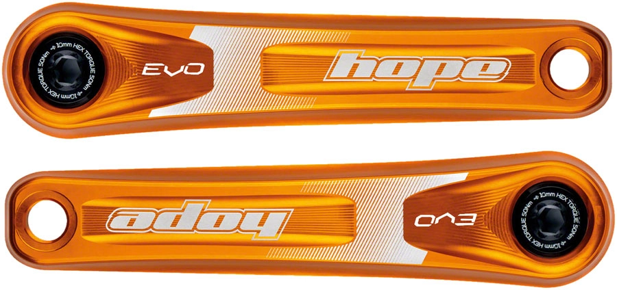 Hope Evo Crankset - 170mm Direct Mount 30mm Spindle For 135/142/141/148mm Rear Spacing Orange