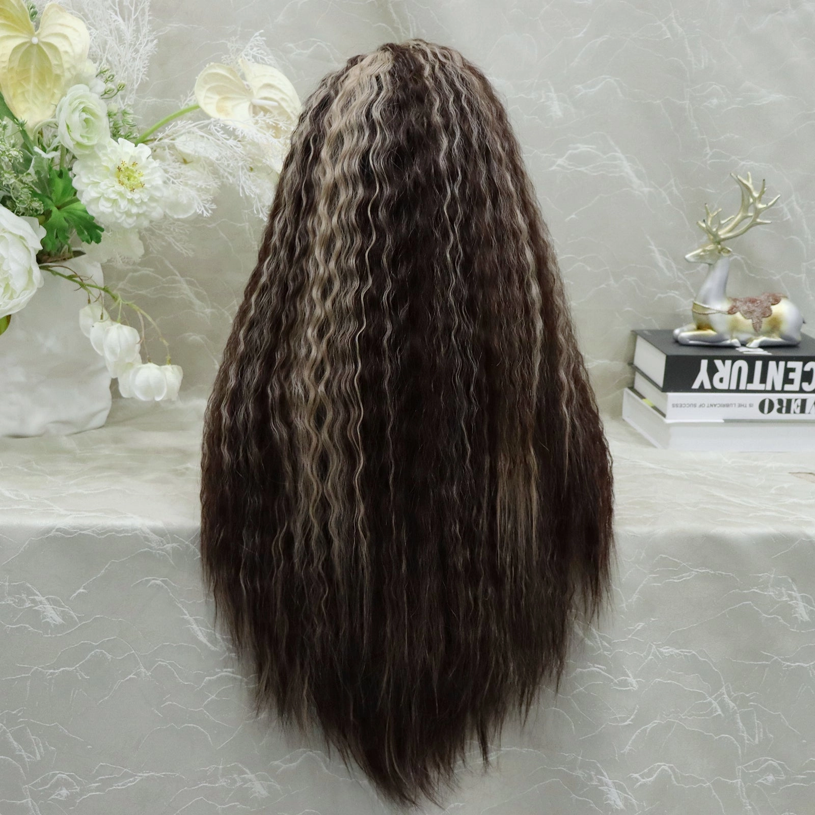 IMstyle Dory deep curls sexy brown with Blonde highlights low dens pre pluck