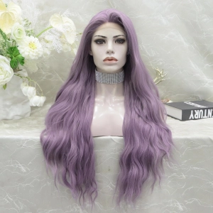 IMstyle Misty lavender purple nature curls 28 inches 13*3 free parting synthetic lace front wigs heat friendly W206-Misty(13*3)