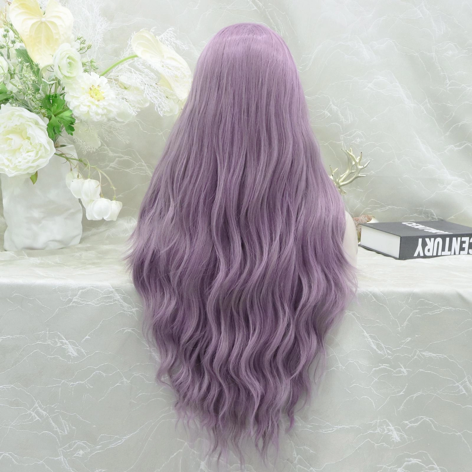 IMstyle Misty lavender purple nature curls 28 inches 13*3 free parting synthetic lace front wigs heat friendly W206-Misty(13*3)