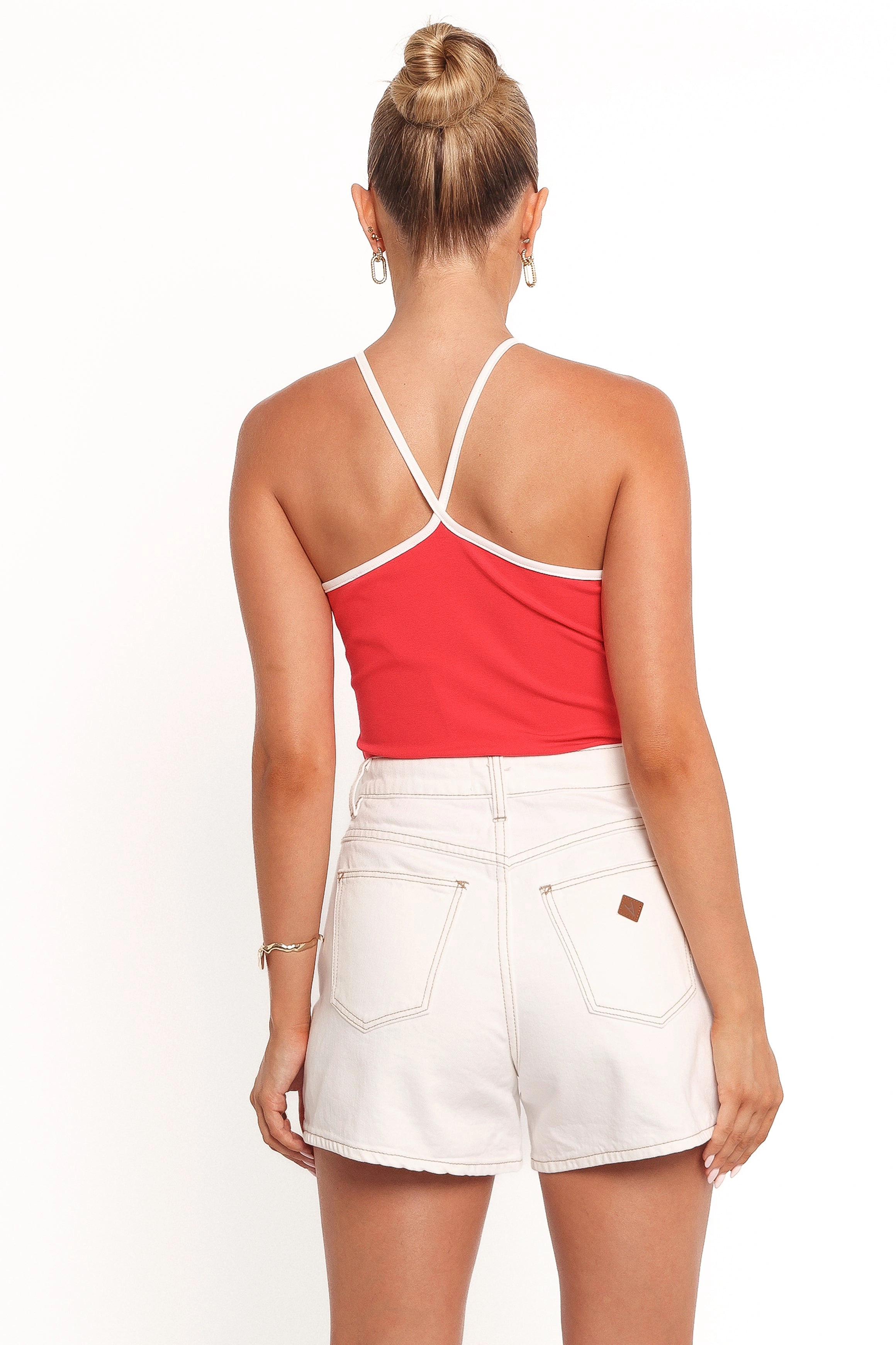 Jazzie Knit Tank - Red White