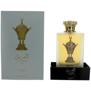 Lattafa Unisex EDP Spray - Al Areeq Gold Saffron and Black Tea Top Notes, 3.4 oz
