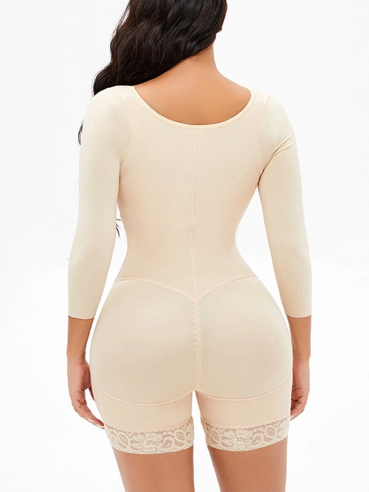 Long Sleeves Open Bust Tummy Control Body Shaper