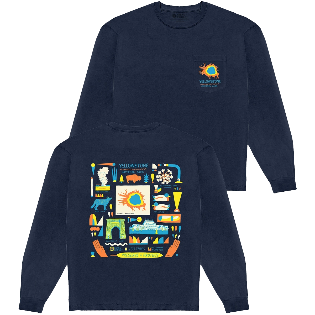 Men's Yellowstone NP 150th Anniversary Long Sleeve Tee