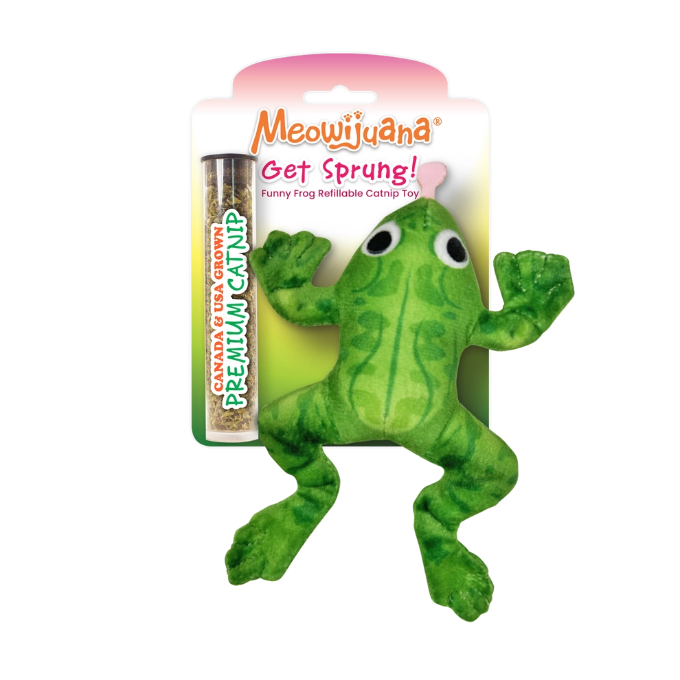 Meowijuana Get Sprung Refillable Frog Cat Toy