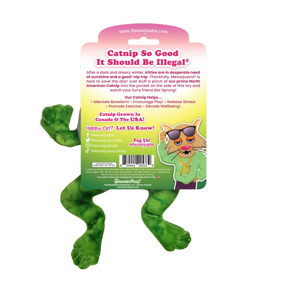Meowijuana Get Sprung Refillable Frog Cat Toy