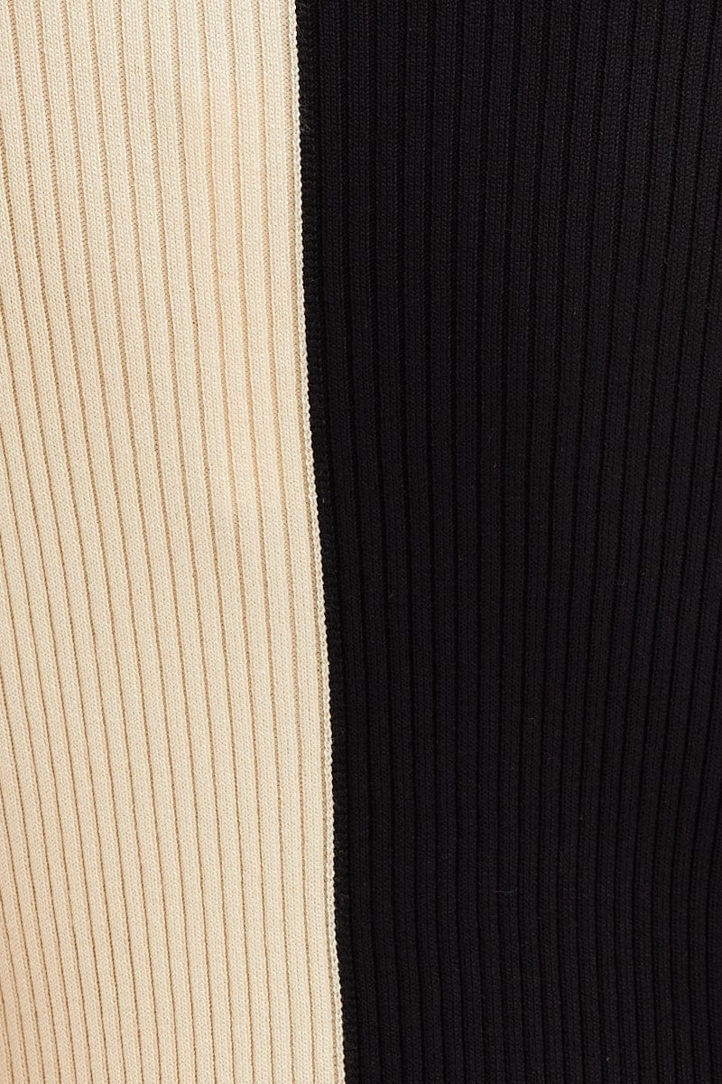 Multi Colorblock Button Front Knit Dress