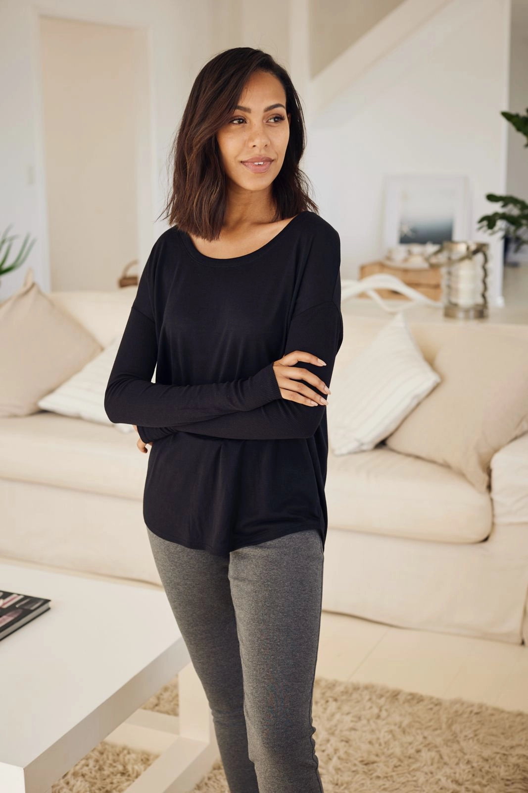 Neutral Original Ribbed Long Sleeve Tee
