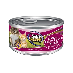 Nutrisource Chicken, Turkey and Lamb Canned Cat and Kitten Formula
