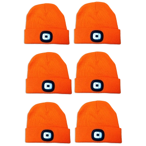 Orange LED Light Knit Hat 6 Pieces Per Pack 41598