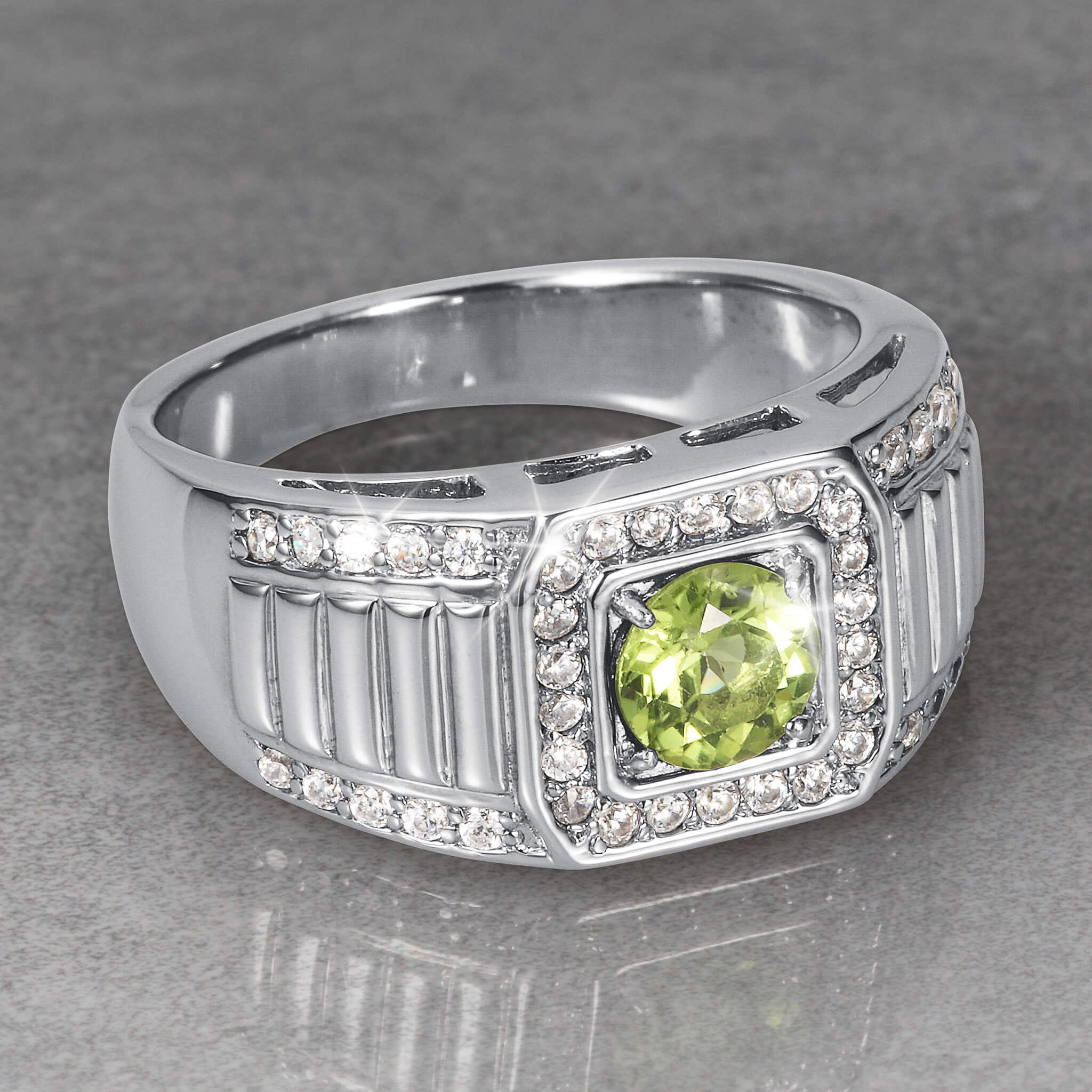 Peridot Horizon Men's Ring