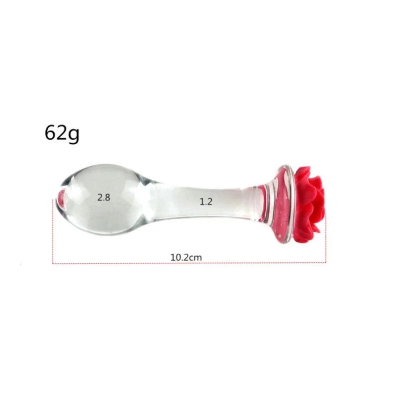 Pink Butt Plug Glass Pink Anal Plug for Women Men