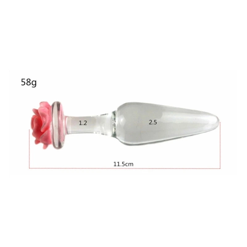 Pink Butt Plug Glass Pink Anal Plug for Women Men