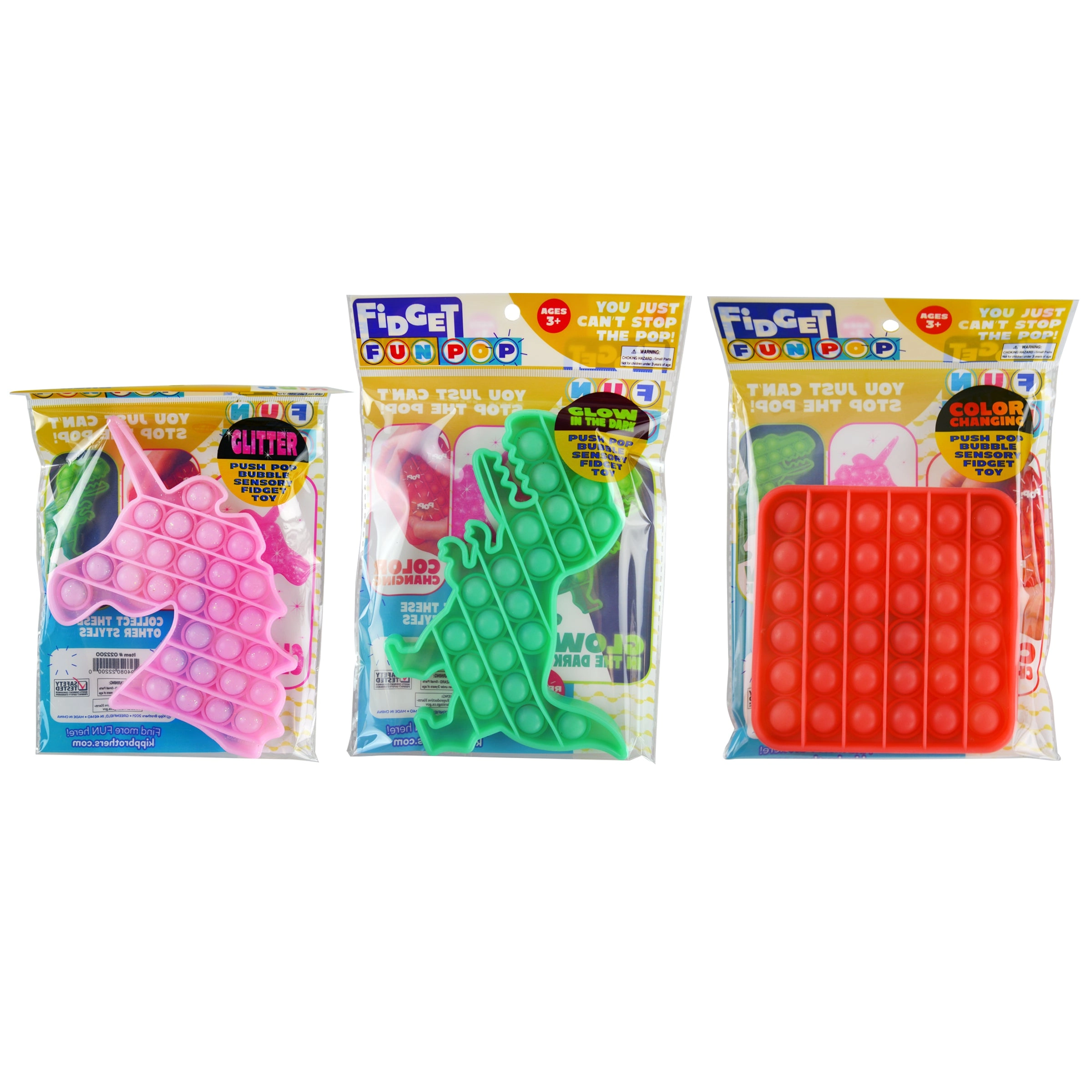 Pop Fidget Jumbo Shape Toy - 12 Pieces Per Retail Ready Display 22200