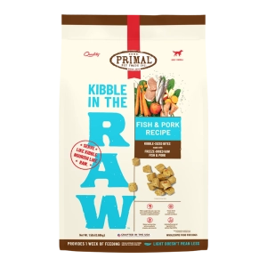 Primal Pet Foods Kibble in the Raw Fish & Pork Recipe for Dogs