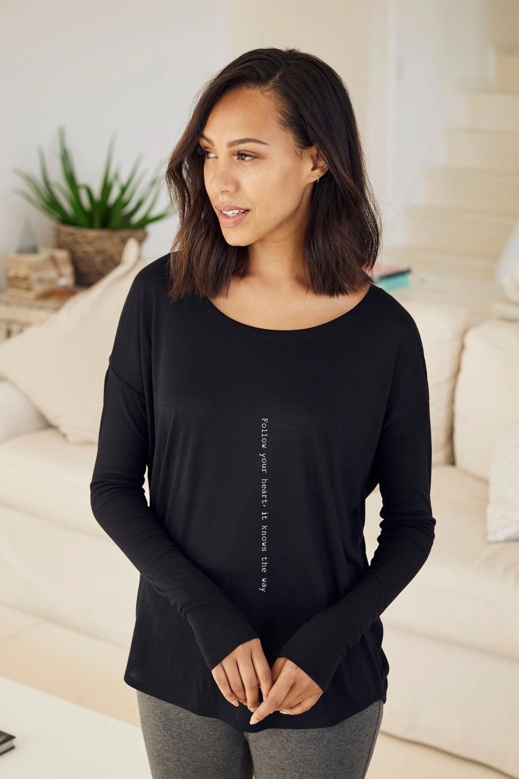 "Follow Your Heart" Original Ribbed Long Sleeve Tee