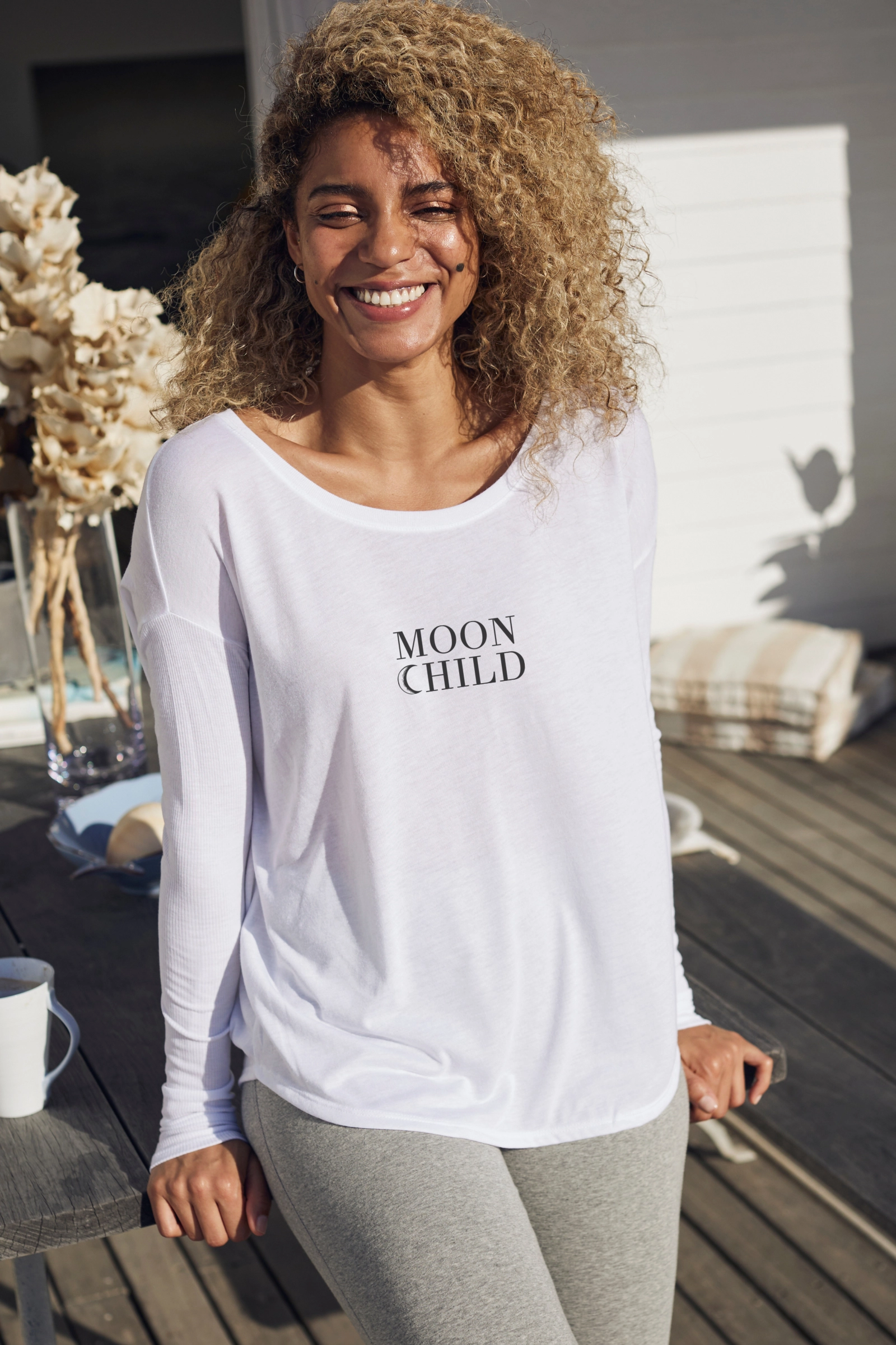 "Moon Child" Original Ribbed Long Sleeve Tee