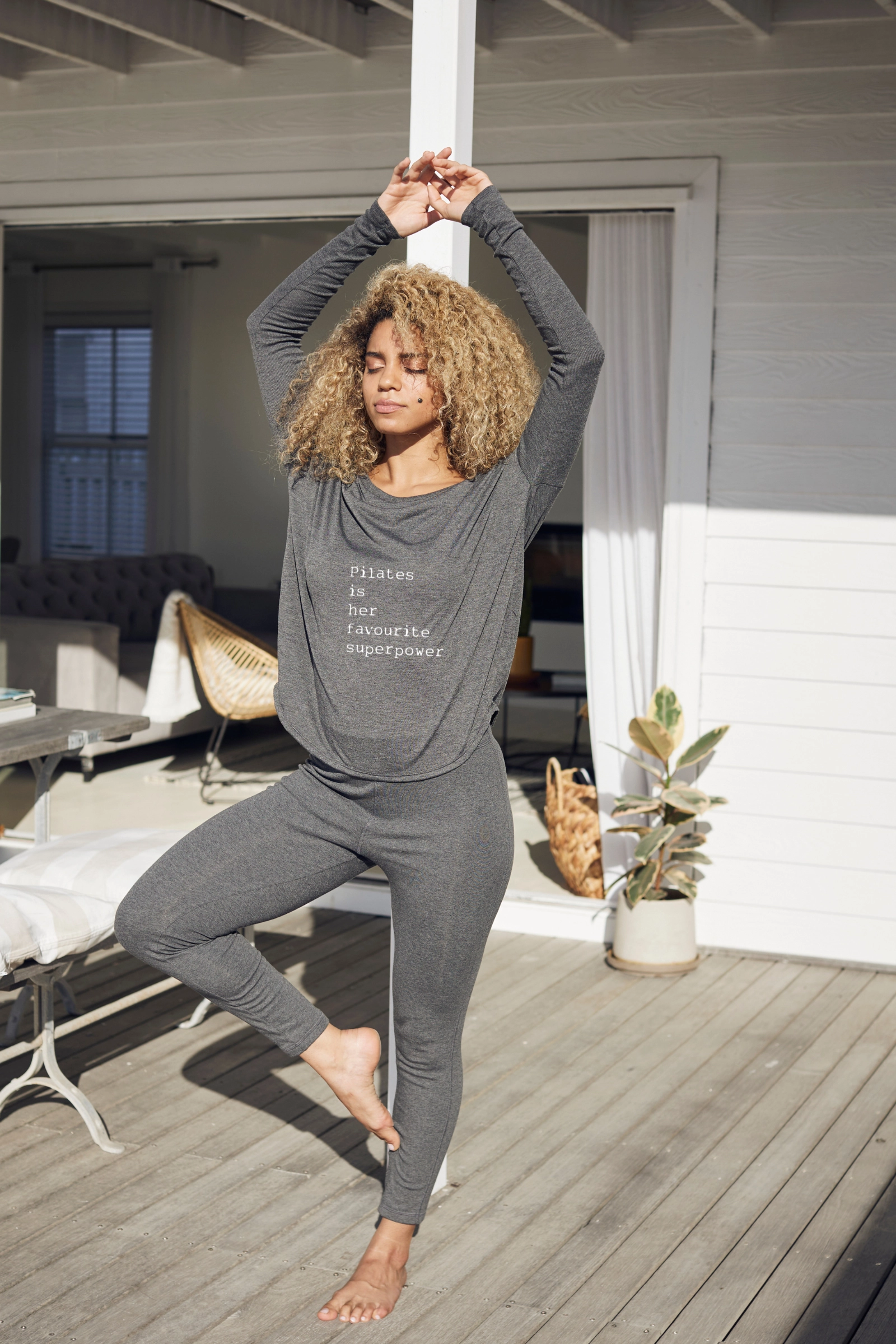 "Pilates Superpower" Original Ribbed Long Sleeve Tee