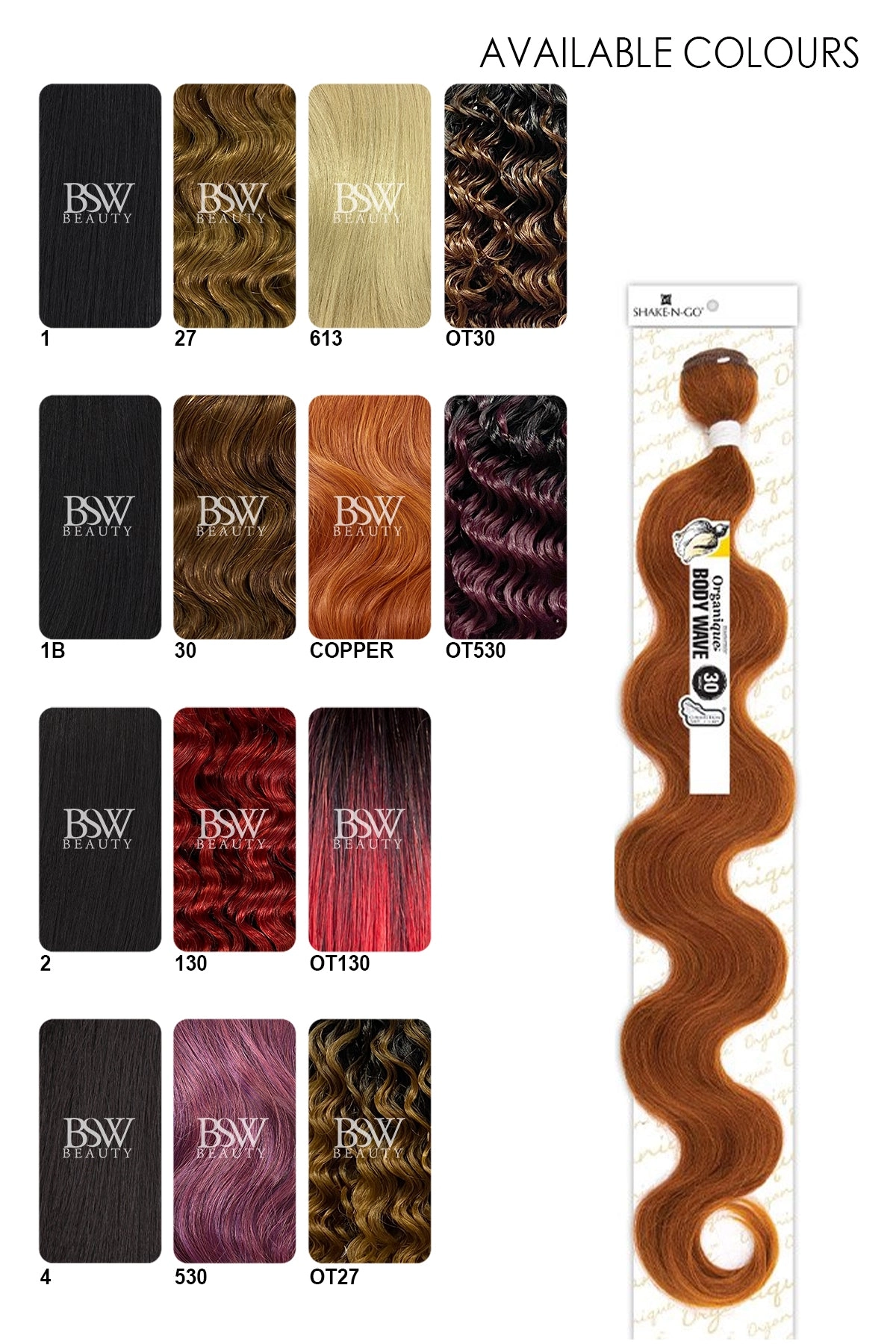 SHAKE N GO ORGANIQUE MASTERMIX WEAVE - BODY WAVE 30"