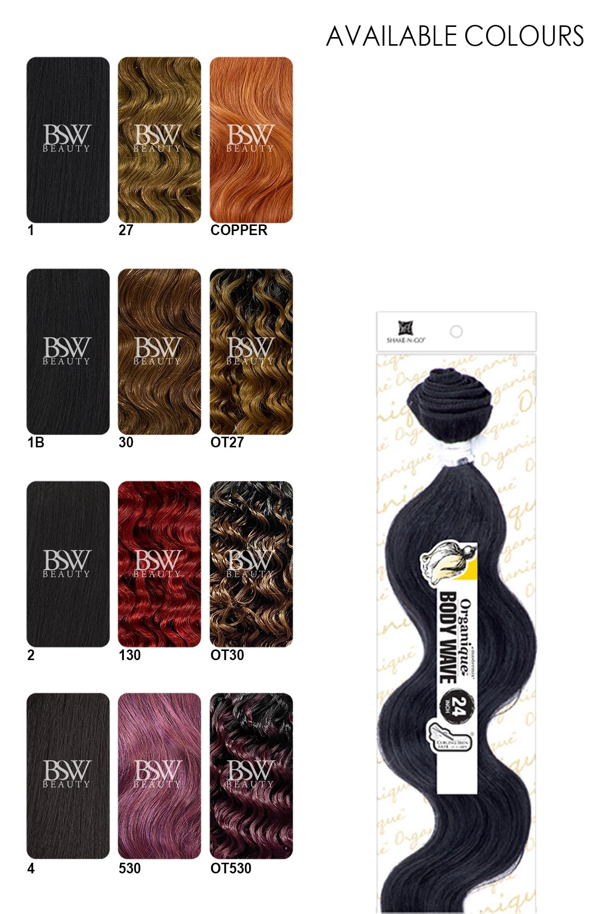 SHAKEN GO ORGANIQUE MASTERMIX WEAVE  BODY WAVE - 24"