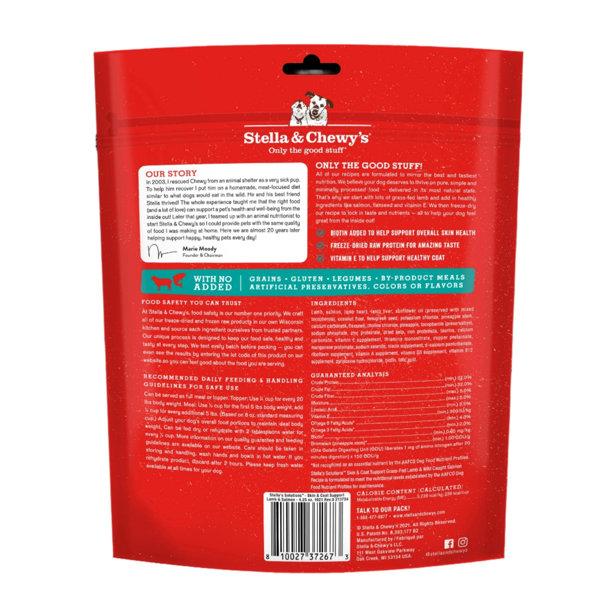 Stella & Chewy's Stella's Solutions Skin & Coat Boost Freeze-Dried Raw Grass-Fed Lamb & Wild-Caught Salmon Dinner Morsels Dog Food