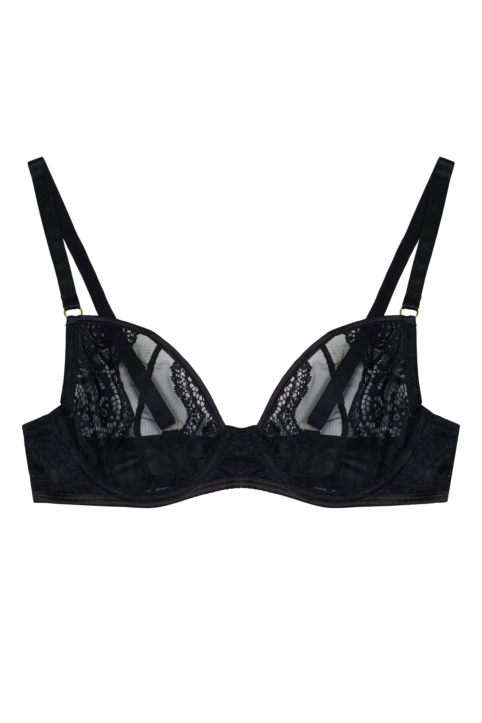 Suede Lace Black Bra