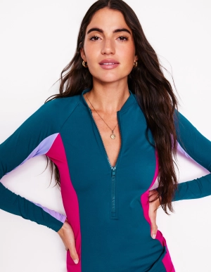 Sun Safe Raglan Rash Vest-Oceanside Blue