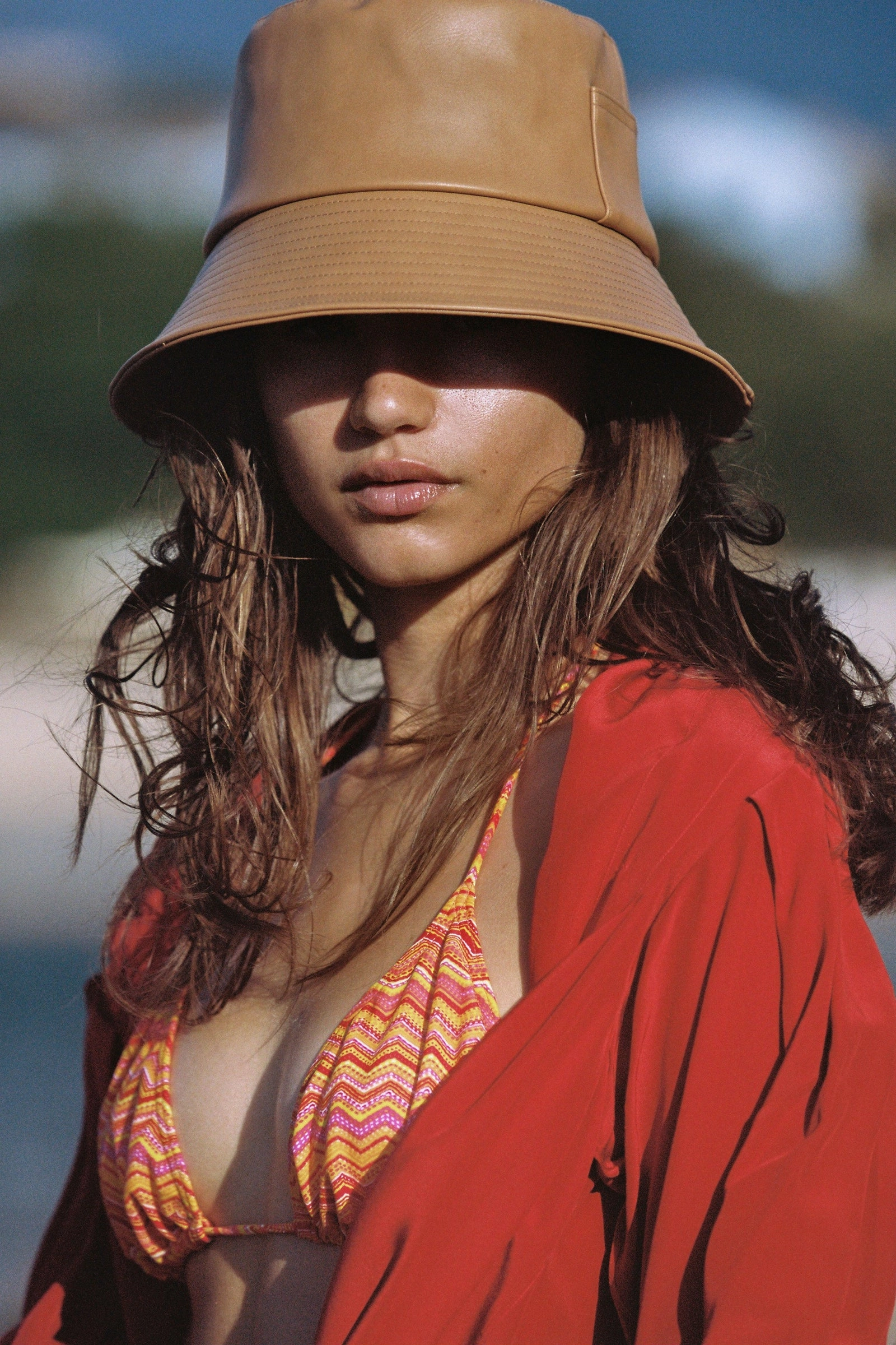 Wave Bucket - Tan Vegan Leather